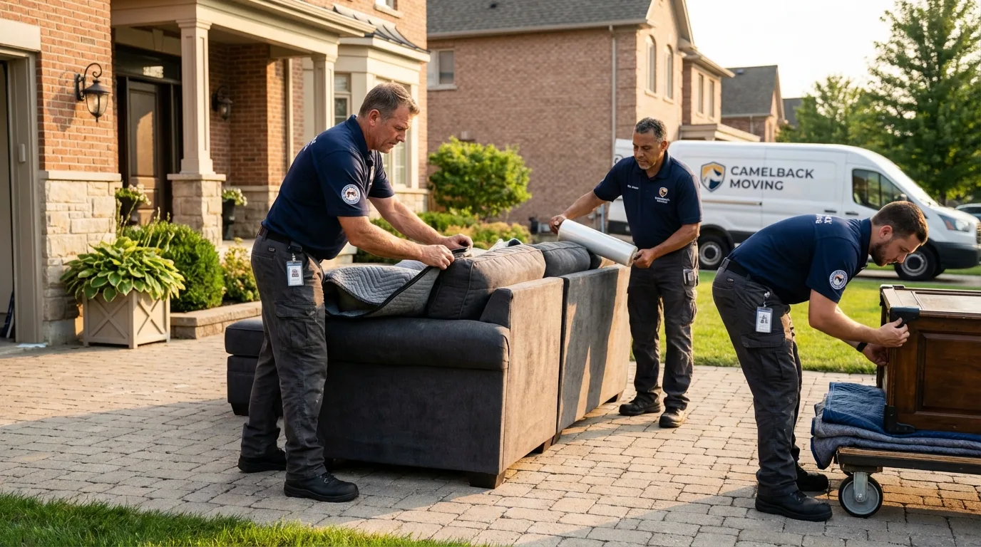 Large estate moving crew wrapping furniture in Saint Francisville, LA