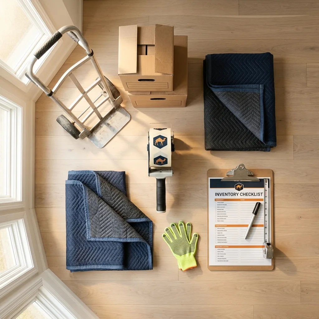 Professional moving supplies and packing materials layout for Saint Francisville residential relocations